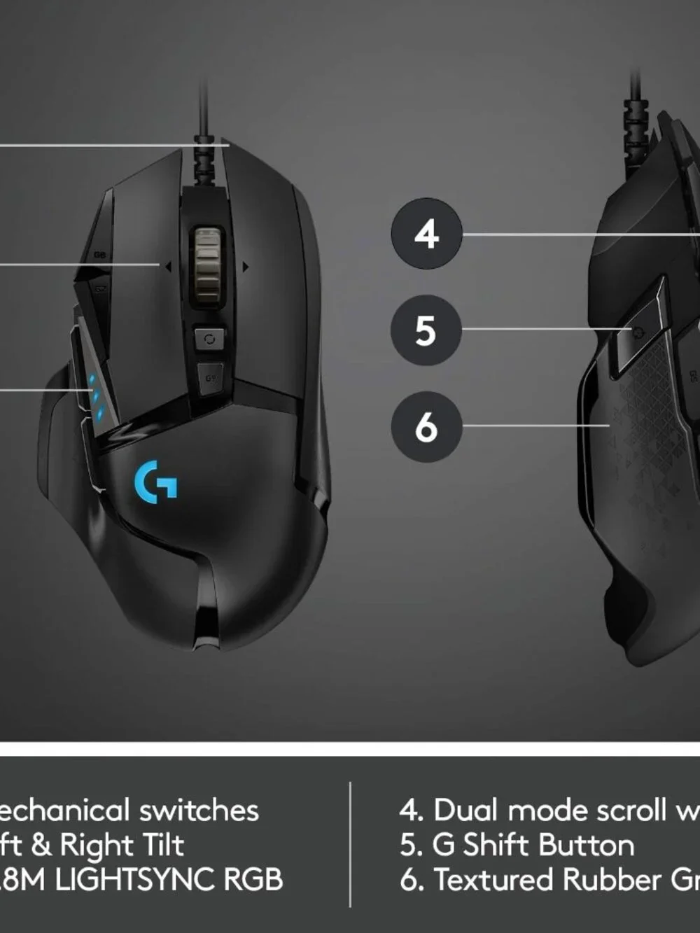 Logitech G502 Hero High Performance Wired Gaming Mouse Hero 25K Sensor RGB Black